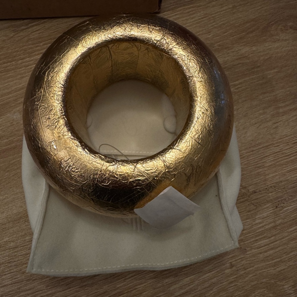 Elegant Gold Oversized Bangle by Shopkhoi